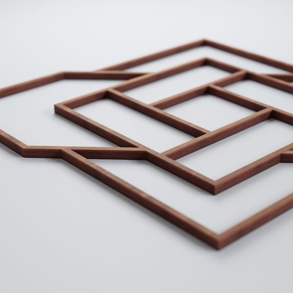 Ekena Millwork Medium Loveland Decorative Fretwork Wood Wall Panels, Walnut, 15 3/8"W x 15 3/8"H x 3/8"T - WALW16X16X0375LLDWA