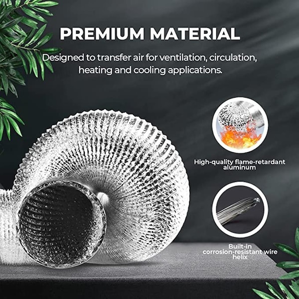 Ipower 14 inch ducting 25 feet long + pair of clams - GLDUCT14X25C