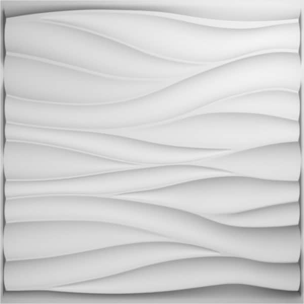 Ekena Millwork 19 5/8in. W x 19 5/8in. H Ripple EnduraWall Decorative 3D Wall Panel, White, 20PK - WP20X20RPWH-CASE-20