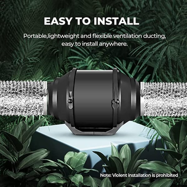 Ipower 12 inch ducting 25 feet long + pair of clams - GLDUCT12X25C