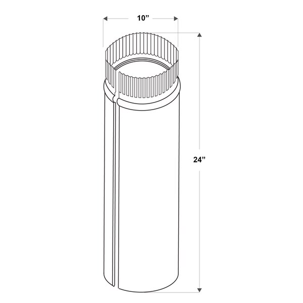 Imperial Imperial 10 in. D X 24 in. L Galvanized Steel Furnace Pipe - GV1098