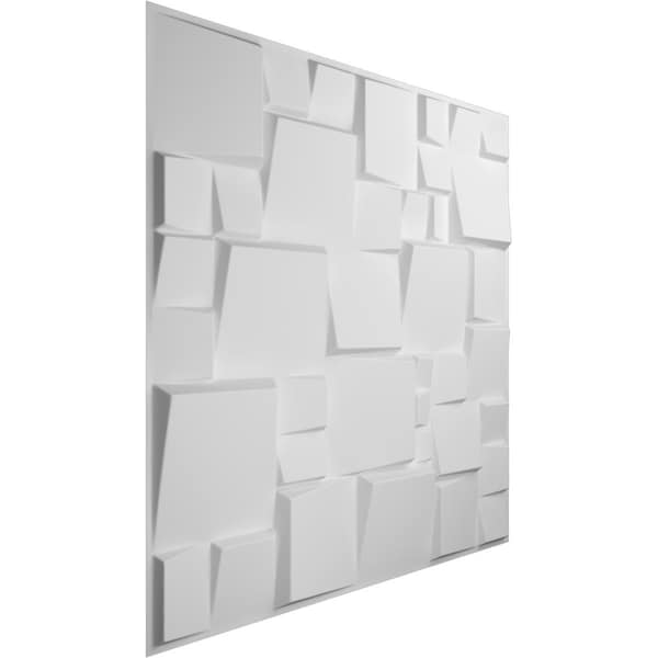 Ekena Millwork 19 5/8in. W x 19 5/8in. H Modern Square EnduraWall 3D Wall Panel Covers Total 32.1 Sq. Ft., 12PK - WP20X20MSWH-CASE-12