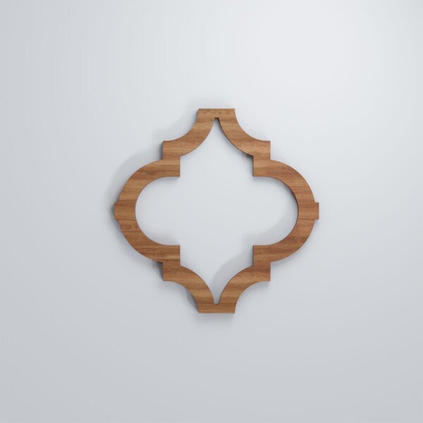 Ekena Millwork Extra Small Marrakesh Decorative Fretwork Wood Wall Panels, Walnut, 7 3/8"W x 7 3/8"H x 3/8"T - WALW08X08X0375MRKWA