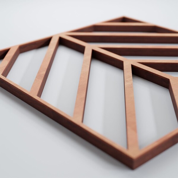 Ekena Millwork Extra Small Genoa Decorative Fretwork Wood Wall Panels, Cherry, 7 3/8"W x 7 3/8"H x 3/8"T - WALW08X08X0375GNACH