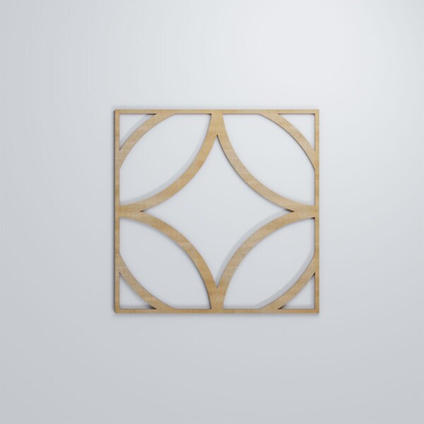 Ekena Millwork Large Crosby Decorative Fretwork Wood Wall Panels, Hickory, 23 3/8"W x 23 3/8"H x 3/8"T - WALW24X24X0375CROHI