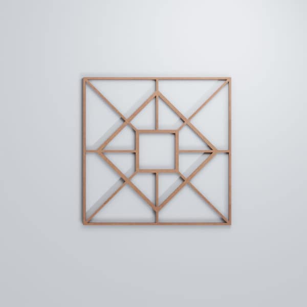 Ekena Millwork Medium Jamestown Decorative Fretwork Wood Wall Panels, Wood, 15 3/8"W x 15 3/8"H x 3/8"T - WALW16X16X0375JTNMF