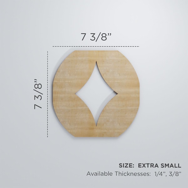 Ekena Millwork Extra Small Gresham Decorative Fretwork Wood Wall Panels, Walnut, 7 3/8"W x 7 3/8"H x 3/8"T - WALW08X08X0375GSHWA