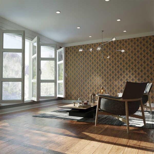 Ekena Millwork Extra Small Gresham Decorative Fretwork Wood Wall Panels, Walnut, 7 3/8"W x 7 3/8"H x 3/8"T - WALW08X08X0375GSHWA