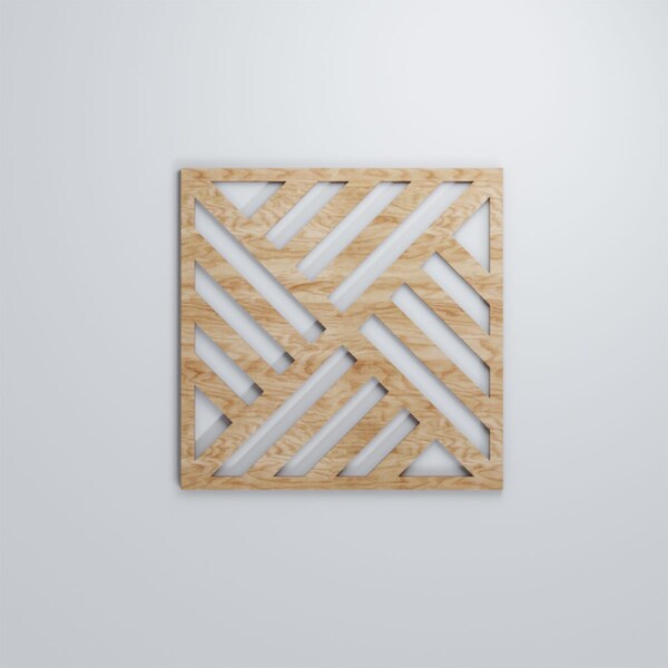 Ekena Millwork Medium Allen Decorative Fretwork Wood Wall Panels, Red Oak, 15 3/8"W x 15 3/8"H x 3/8"T - WALW16X16X0375ALLRO