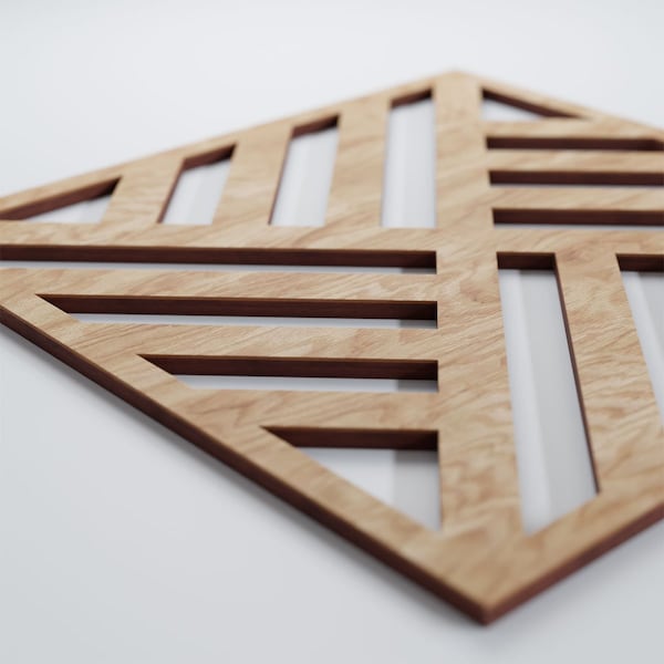 Ekena Millwork Medium Allen Decorative Fretwork Wood Wall Panels, Red Oak, 15 3/8"W x 15 3/8"H x 3/8"T - WALW16X16X0375ALLRO
