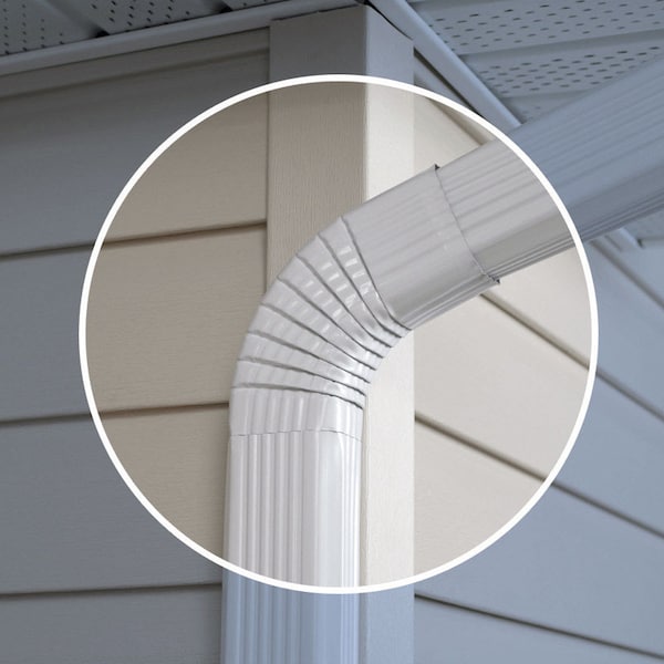 Amerimax Home Products Amerimax 3 in. H X 4 in. W X 12 in. L White Aluminum B Gutter Elbow - 47265