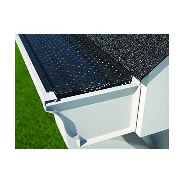 E-Z-Gutter Guard E-Z-Flow Perforated Black Aluminum Gutter Guards for 6in Gutter, Covers 39.25ft - 1036 BK
