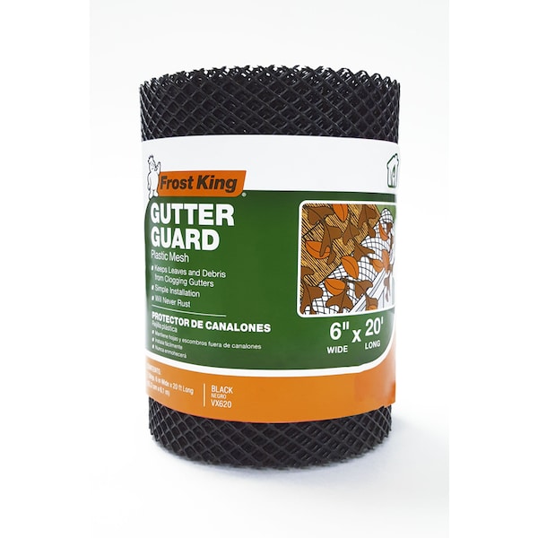 Frost King Frost King 6 in. W X 20 ft. L Black Plastic Gutter Guard 1 pk - VX620