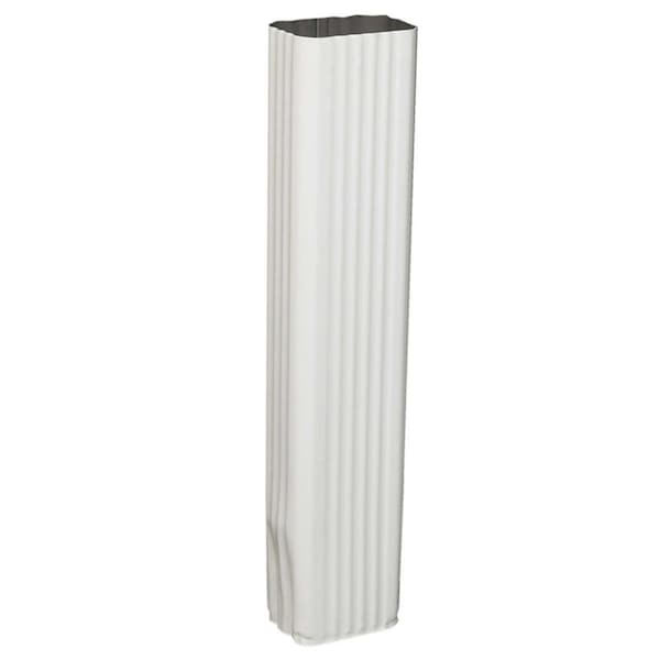 Dendesigns 3 x 4.25 x 15 in. White Aluminum Downspout Extension - DE1681614