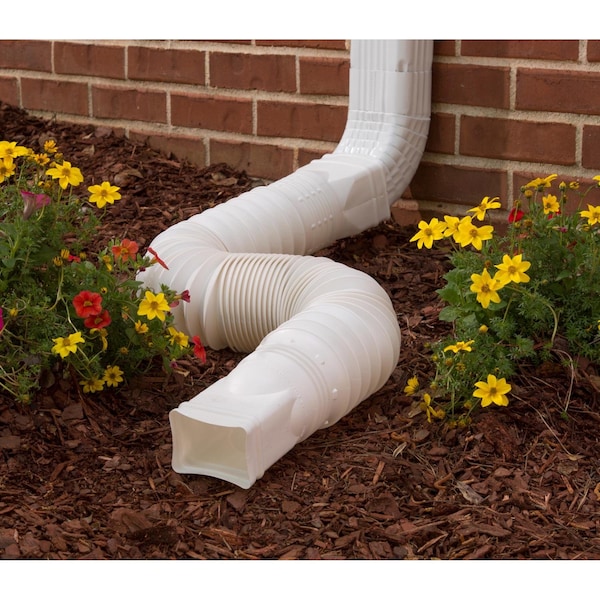 Amerimax Home Products Amerimax Flex-A-Spout 4.5 in. H X 4.5 in. W X 55 in. L White Vinyl Downspout Extension - 85010
