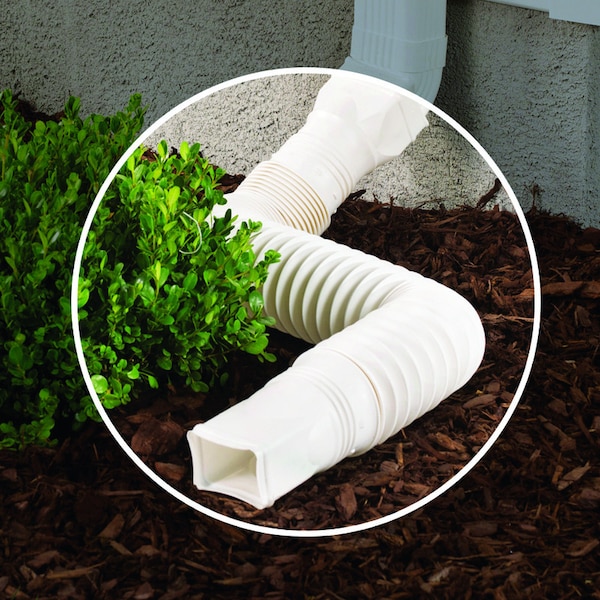 Amerimax Home Products Amerimax Flex-A-Spout 4.5 in. H X 4.5 in. W X 55 in. L White Vinyl Downspout Extension - 85010