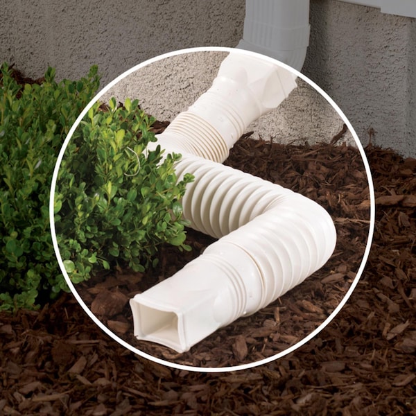Amerimax Home Products Amerimax Flex-A-Spout 4.5 in. H X 4.5 in. W X 55 in. L White Vinyl Downspout Extension - 85010