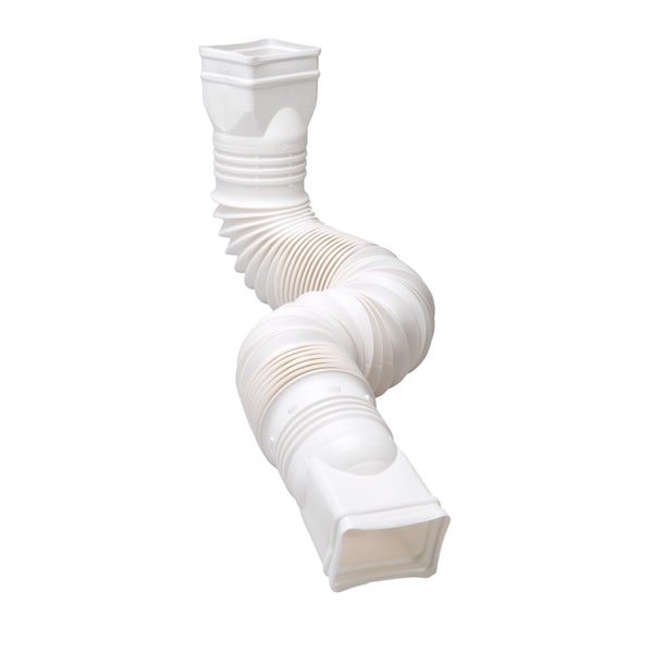 Amerimax Home Products Amerimax Flex-A-Spout 4.5 in. H X 4.5 in. W X 55 in. L White Vinyl Downspout Extension - 85010