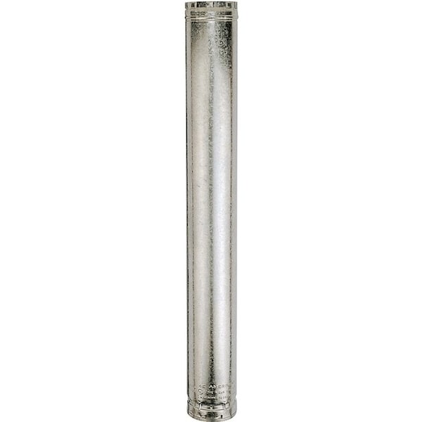 Ameri-Vent 3E24 Type B Gas Vent Pipe, 3 in OD, 24 in L, Galvanized Steel - 2999999999999999949668352