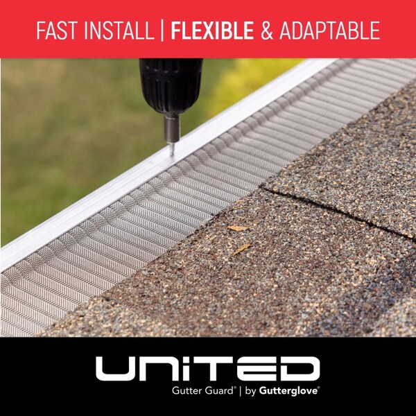 United Gutter Guard United Gutter Guard Gutterglove 5 in. W X 30 ft. L Silver Stainless Steel Gutter Guard 1 pk - UG30