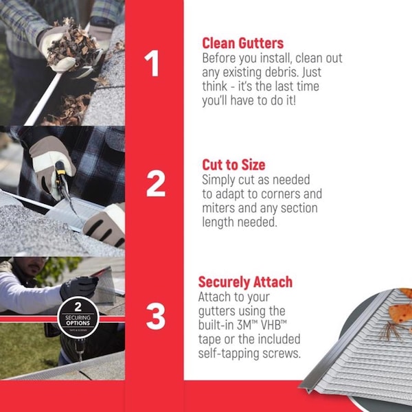 United Gutter Guard United Gutter Guard Gutterglove 5 in. W X 30 ft. L Silver Stainless Steel Gutter Guard 1 pk - UG30