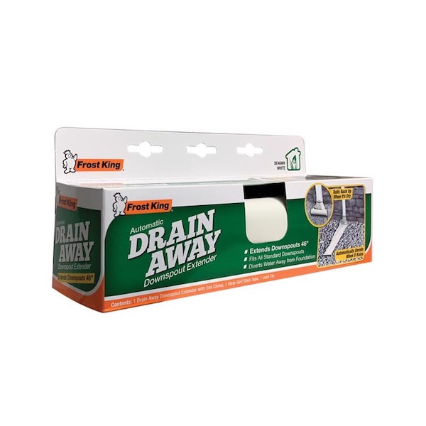 Frost King Frost King Drain Away 0.1 in. H X 9 in. W X 46 in. L White Vinyl Downspout Extension - DE46WH