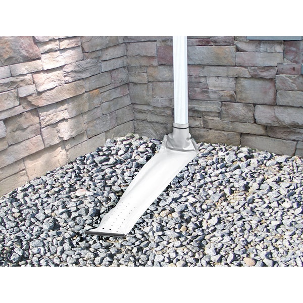 Frost King Frost King Drain Away 0.1 in. H X 9 in. W X 46 in. L White Vinyl Downspout Extension - DE46WH