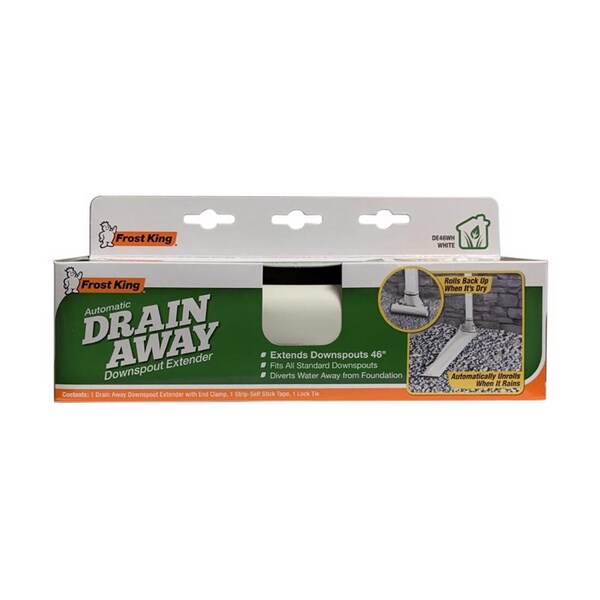 Frost King Frost King Drain Away 0.1 in. H X 9 in. W X 46 in. L White Vinyl Downspout Extension - DE46WH