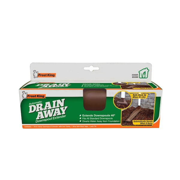 Frost King Frost King Drain Away 0.1 in. H X 9 in. W X 46 in. L Brown Vinyl Downspout Extension - DE46BR