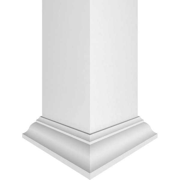 Ekena Millwork Craftsman Classic Square Non-Tapered, Smooth PVC Column, Crown Capital & Crown Base - CC0608ENPCRCR