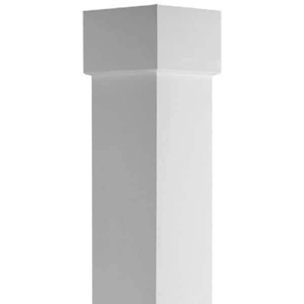 Ekena Millwork 8"W x 8'H Craftsman Classic Square Non-Tapered Smooth Column w/ Standard Capital & Standard Base - EC0808ENPSTST