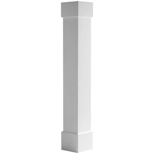 Ekena Millwork 8"W x 8'H Craftsman Classic Square Non-Tapered Smooth Column w/ Standard Capital & Standard Base - EC0808ENPSTST
