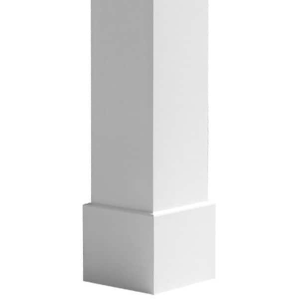 Ekena Millwork 8"W x 8'H Craftsman Classic Square Non-Tapered Smooth Column w/ Standard Capital & Standard Base - EC0808ENPSTST