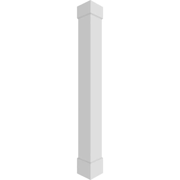Ekena Millwork Craftsman Classic Square Non-Tapered Smooth PVC Column, Standard Capital & Standard Base - CC0808ENPCSCS