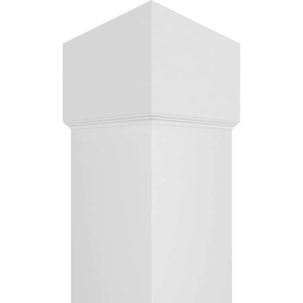 Ekena Millwork Craftsman Classic Square Non-Tapered Smooth PVC Column, Standard Capital & Standard Base - CC0808ENPCSCS