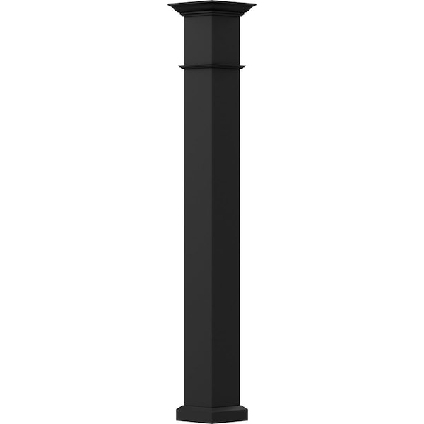 Ekena Millwork 6" x 9' Endura-Aluminum Wellington Style Column, Square Shaft (Load-Bearing 12,000 lbs) Non-Tapered - EA0609ENPSDWEWE