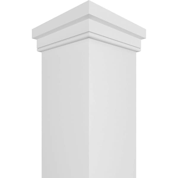 Ekena Millwork Craftsman Classic Square Non-Tapered, Smooth PVC Column, Prairie Capital & Prairie Base - CC0808ENPPRPR
