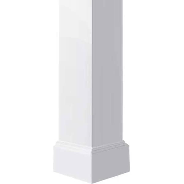 Ekena Millwork Craftsman Classic Square Non-Tapered Smooth PVC Column, Mission Capital & Mission Base - CC1206ENPMIMI