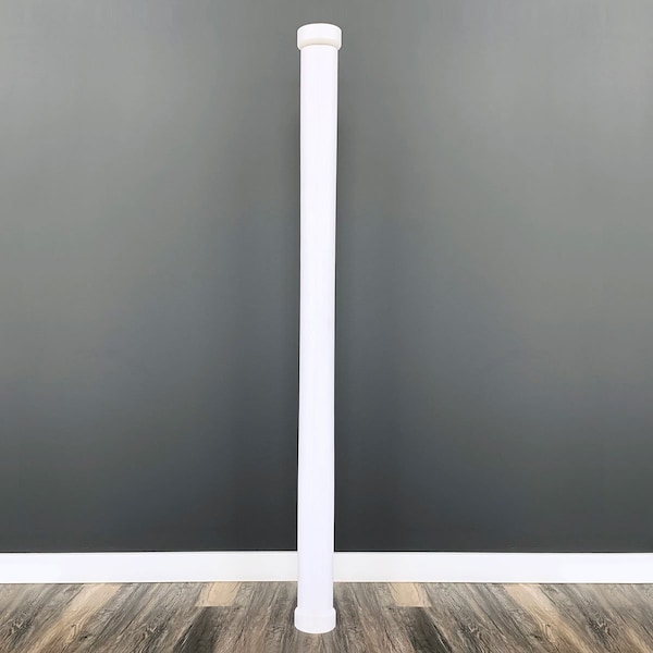 Ekena Millwork 5" x 94" PVC Lally Column Cover with Standard Cap & Base (Wraps round columns up to 4" in diameter) - LC0608STST