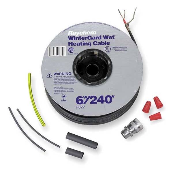 Raychem Electric Heating Cable Kit, 240VAC, 100 ft Length - 449467-000