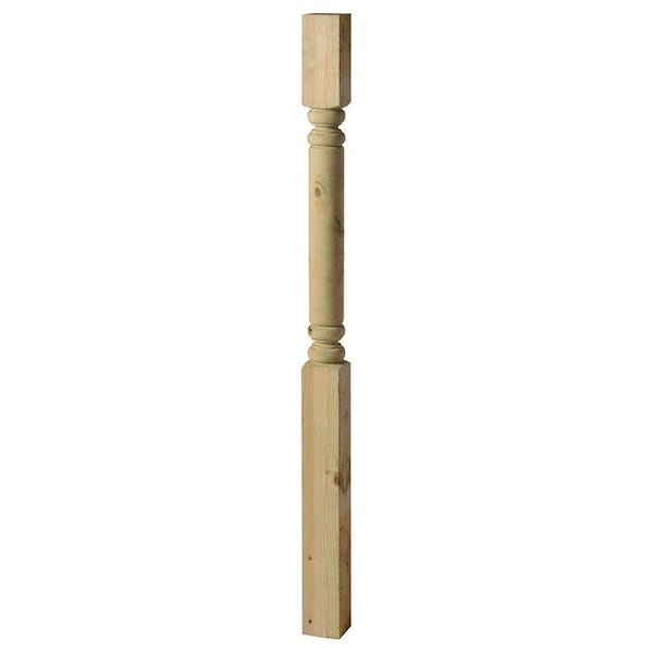 Universal Forest UFP Colonial Newel Post, 54 in L Nominal, 4 in W Nominal, 4 in Thick Nominal - 362854