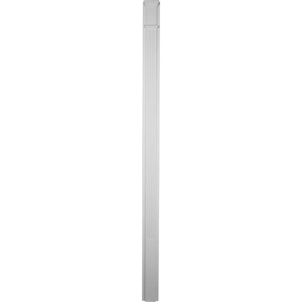 Ekena Millwork 5 1/8"W x 90 1/2"H x 2"P with 18" Attached Plinth, Fluted Pilaster (each) - PIL05X90X02FL