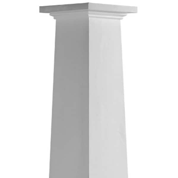 Ekena Millwork Craftsman Classic Square Tapered Smooth Column w/ Standard Capital & Base - EC1005ETPSTST