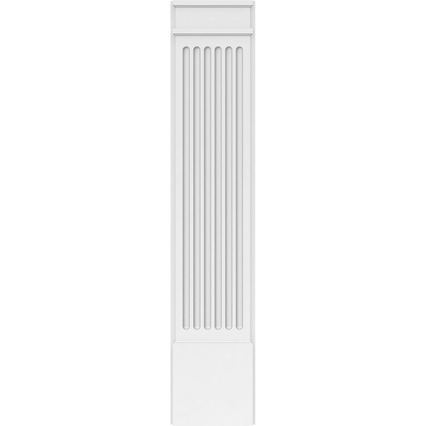 Ekena Millwork Fluted PVC Pilaster w/Decorative Capital & Base, 12W x 60H x 2P, PR - PILP12X060FL02-2