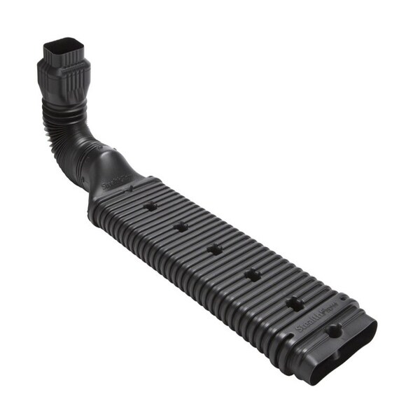 Amerimax Home Products Amerimax StealthFlow 4.75 in. H X 7.25 in. W X 43 in. L Black Vinyl K Downspout Extension - 4601
