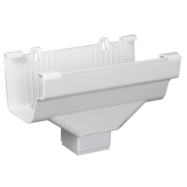 Amerimax Home Products Amerimax 5 in. W X 9 in. L White Vinyl Traditional Gutter Drop Outlet - M0506-6