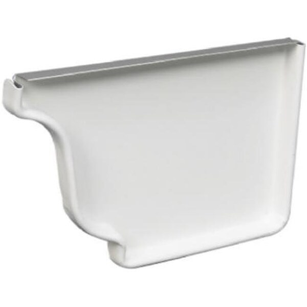 Amerimax Home Products Amerimax Home Products 19006 4 in. White Galvanized Steel Right End Cap - 513994