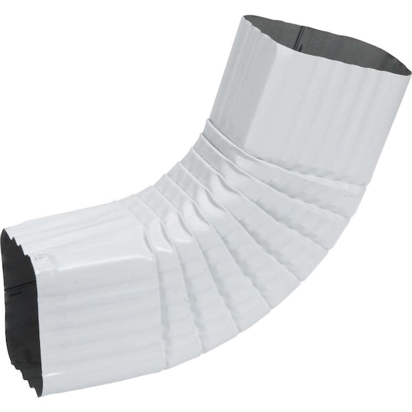 Amerimax Home Products Gutter Side Elbow, Style B, 75 Degree, White Galvanized Steel, 2 x 3-In. - 33065