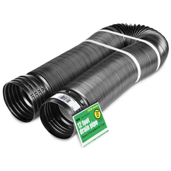Amerimax Home Products Amerimax Home Products 50710 Solid Black Flex Drain; Polyethylene; 4 in. x 12 ft - 149051