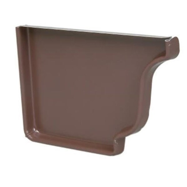 Amerimax Home Products Amerimax Home Products 1920519 4 in. Left Gutter End Cap; Brown - Galvanized Steel - 160309